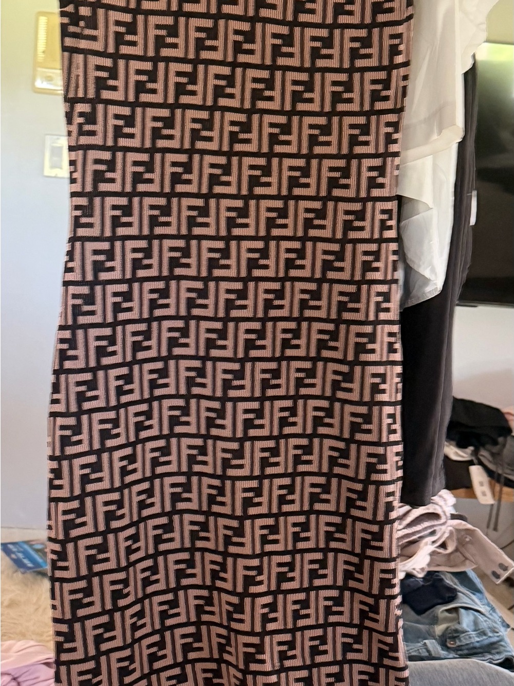 Fendi Brown and Black Logo Knit DressFITS LIKE A MED - Picture 5 of 6